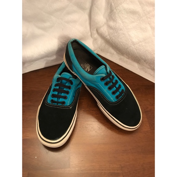 black and turquoise vans
